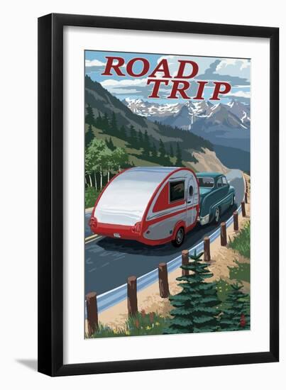 Road Trip - National Park WPA Sentiment-Lantern Press-Framed Art Print
