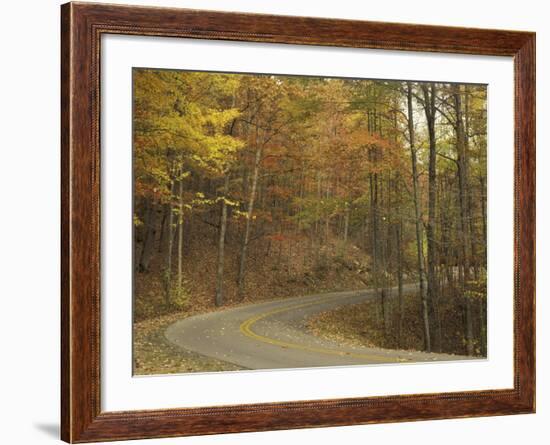 Road Winding Through Autumn Colors, Pine Mountain State Park, Kentucky, USA-Adam Jones-Framed Photographic Print