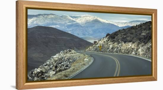 Road with Curve Leading Through Mountains into Death Valley, California-Sheila Haddad-Framed Premier Image Canvas