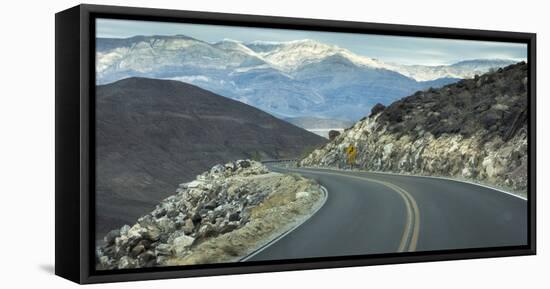 Road with Curve Leading Through Mountains into Death Valley, California-Sheila Haddad-Framed Premier Image Canvas