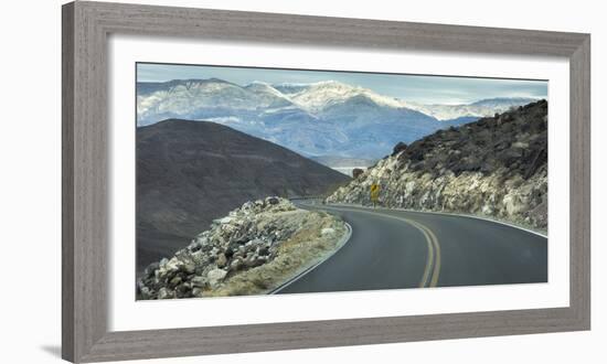 Road with Curve Leading Through Mountains into Death Valley, California-Sheila Haddad-Framed Photographic Print