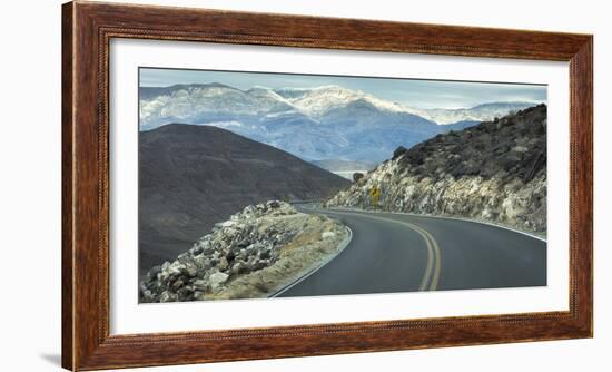 Road with Curve Leading Through Mountains into Death Valley, California-Sheila Haddad-Framed Photographic Print