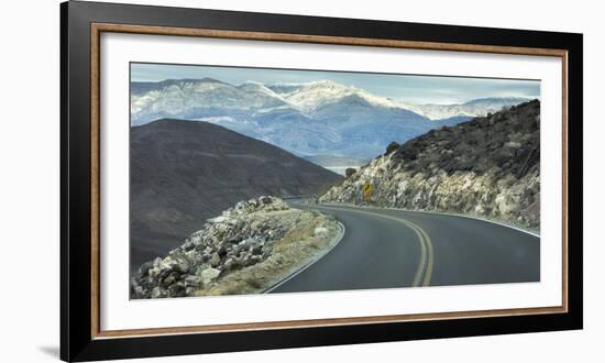 Road with Curve Leading Through Mountains into Death Valley, California-Sheila Haddad-Framed Photographic Print