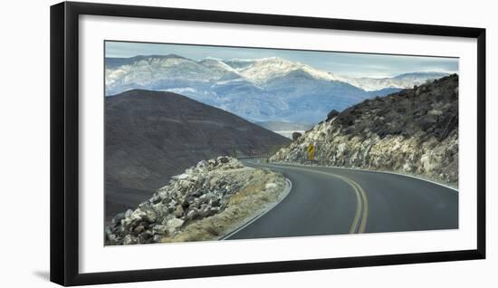 Road with Curve Leading Through Mountains into Death Valley, California-Sheila Haddad-Framed Photographic Print