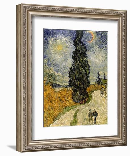 Road with Cypresses, c.1890-Vincent van Gogh-Framed Giclee Print