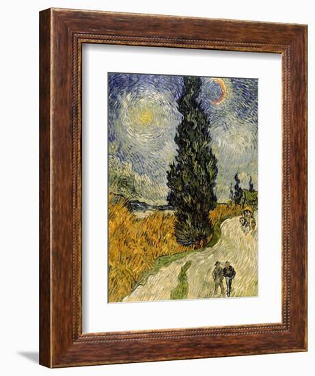 Road with Cypresses, c.1890-Vincent van Gogh-Framed Giclee Print