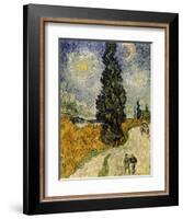 Road with Cypresses, c.1890-Vincent van Gogh-Framed Giclee Print
