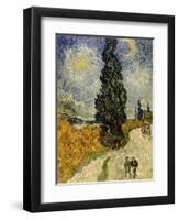 Road with Cypresses, c.1890-Vincent van Gogh-Framed Giclee Print