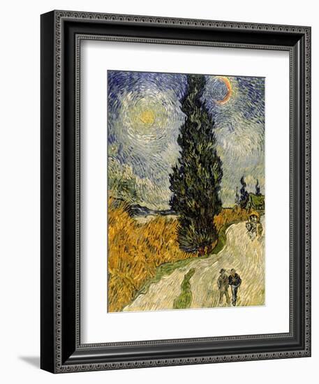 Road with Cypresses, c.1890-Vincent van Gogh-Framed Giclee Print