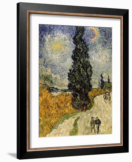 Road with Cypresses, c.1890-Vincent van Gogh-Framed Giclee Print