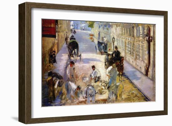 Road Workers, Rue De Berne-Edouard Manet-Framed Art Print