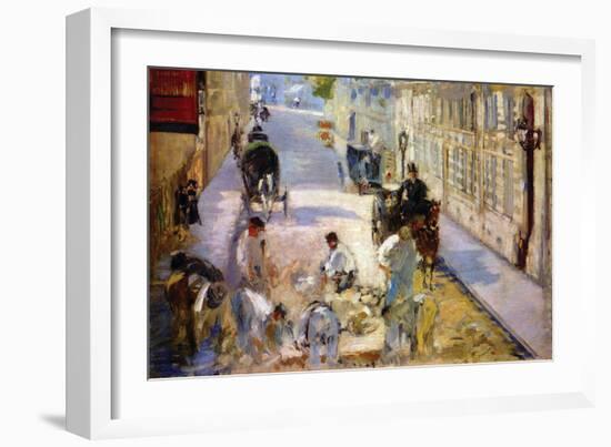 Road Workers, Rue De Berne-Edouard Manet-Framed Art Print