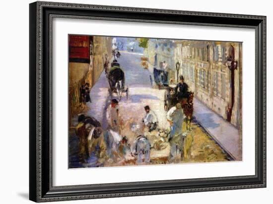 Road Workers, Rue De Berne-Edouard Manet-Framed Art Print