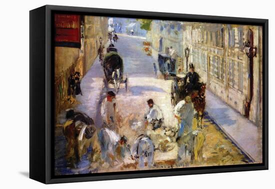 Road Workers, Rue De Berne-Edouard Manet-Framed Stretched Canvas
