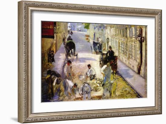 Road Workers, Rue De Berne-Edouard Manet-Framed Art Print