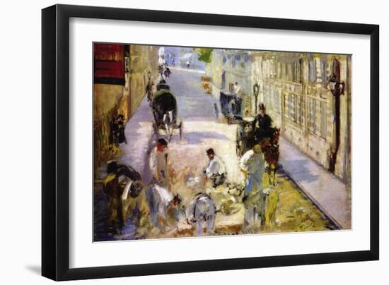 Road Workers, Rue De Berne-Edouard Manet-Framed Art Print