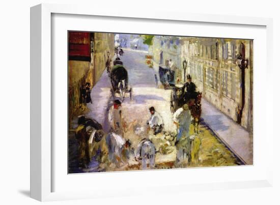 Road Workers, Rue De Berne-Edouard Manet-Framed Art Print