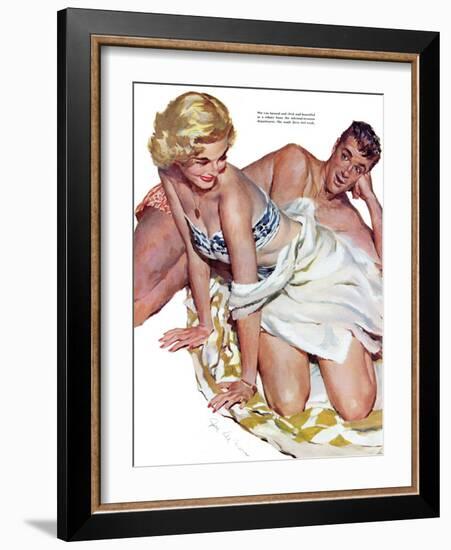 Roadhouse Woman  - Saturday Evening Post "Leading Ladies", December 1, 1951 pg.21-John Fernie-Framed Giclee Print