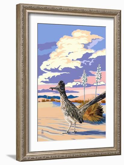 Roadrunner Scene-Lantern Press-Framed Art Print