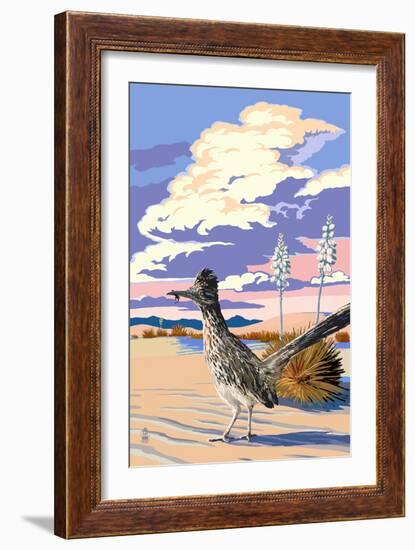 Roadrunner Scene-Lantern Press-Framed Art Print