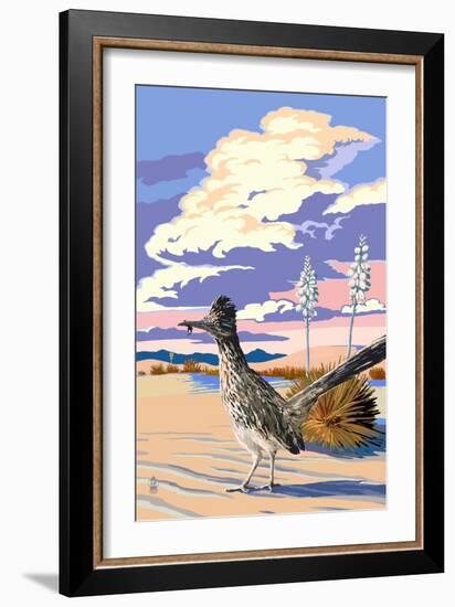 Roadrunner Scene-Lantern Press-Framed Art Print