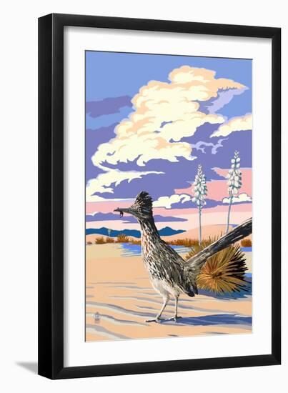 Roadrunner Scene-Lantern Press-Framed Art Print