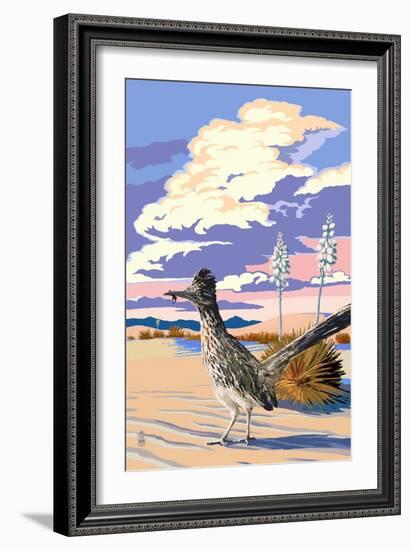 Roadrunner Scene-Lantern Press-Framed Art Print