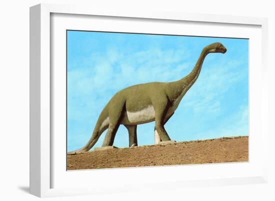 Roadside Brontosaurus-null-Framed Art Print