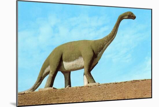 Roadside Brontosaurus-null-Mounted Art Print