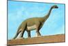 Roadside Brontosaurus-null-Mounted Art Print