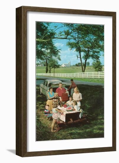 Roadside Family Picnic-null-Framed Art Print