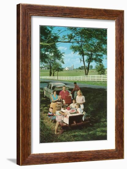 Roadside Family Picnic-null-Framed Art Print