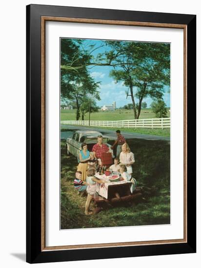 Roadside Family Picnic-null-Framed Art Print