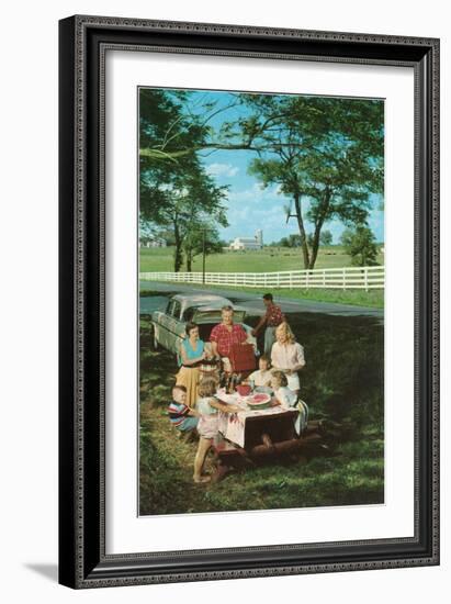 Roadside Family Picnic-null-Framed Art Print