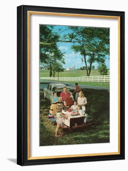 Roadside Family Picnic-null-Framed Art Print