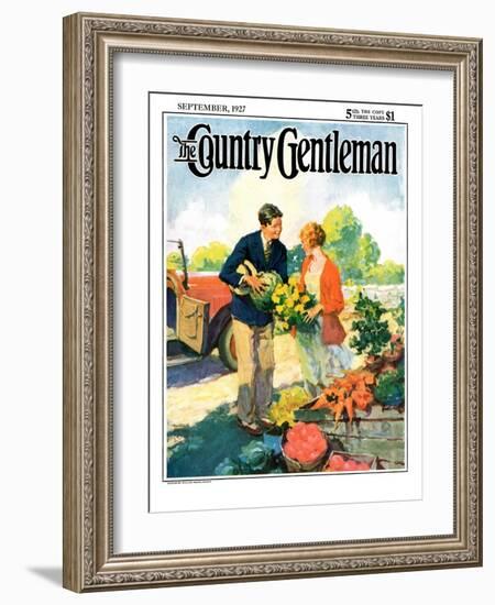 "Roadside Stand," Country Gentleman Cover, September 1, 1927-William Meade Prince-Framed Giclee Print