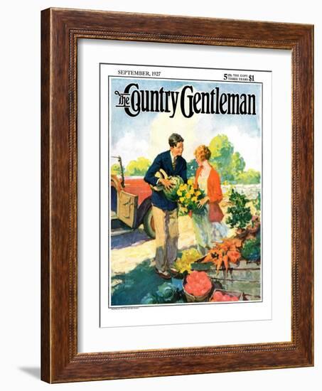 "Roadside Stand," Country Gentleman Cover, September 1, 1927-William Meade Prince-Framed Giclee Print