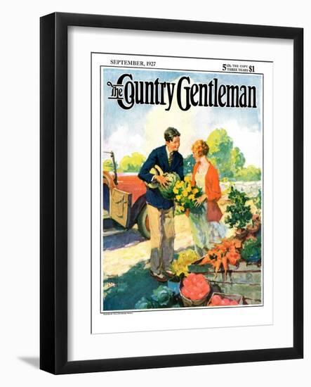 "Roadside Stand," Country Gentleman Cover, September 1, 1927-William Meade Prince-Framed Giclee Print