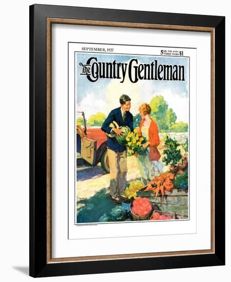 "Roadside Stand," Country Gentleman Cover, September 1, 1927-William Meade Prince-Framed Giclee Print