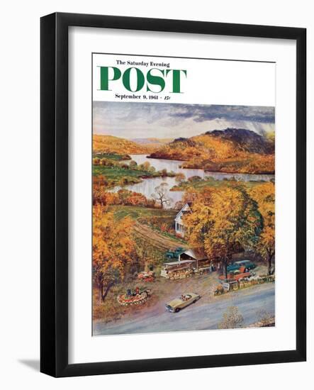 "Roadside Vegetable Stand," Saturday Evening Post Cover, September 9, 1961-John Clymer-Framed Giclee Print