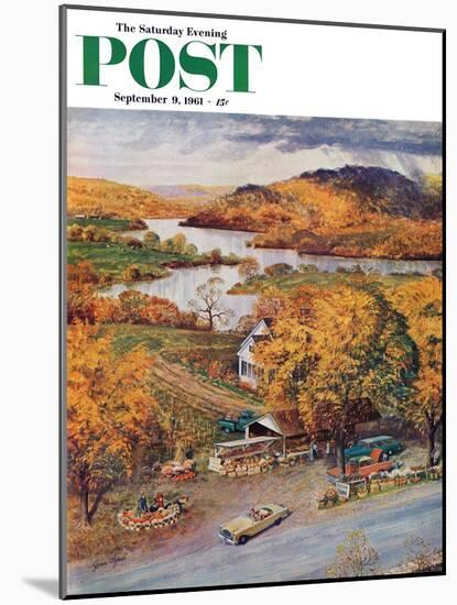 "Roadside Vegetable Stand," Saturday Evening Post Cover, September 9, 1961-John Clymer-Mounted Giclee Print