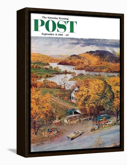 "Roadside Vegetable Stand," Saturday Evening Post Cover, September 9, 1961-John Clymer-Framed Premier Image Canvas