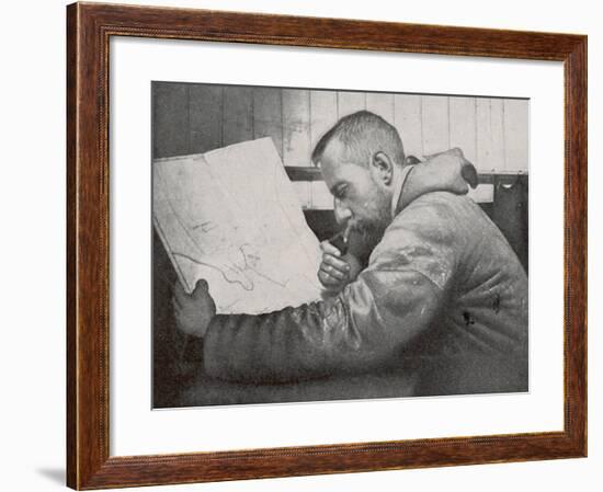 Roald Amundsen in the Cabin of His Ship Gjoa-null-Framed Photographic Print