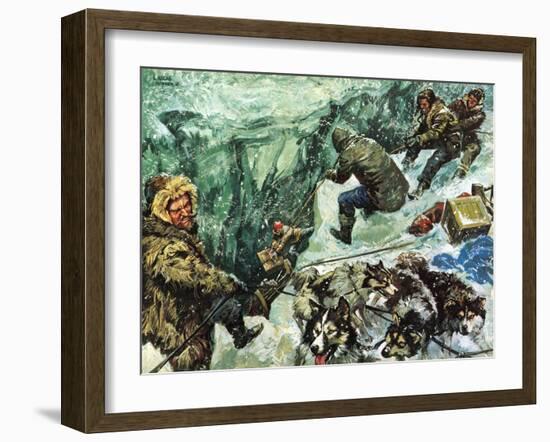 Roald Amundsen's Journey to the South Pole-Luis Arcas Brauner-Framed Giclee Print