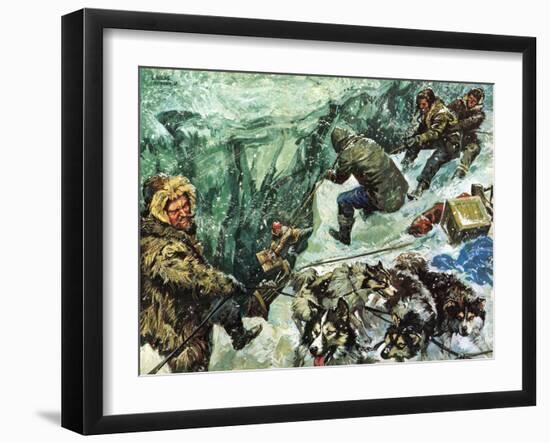 Roald Amundsen's Journey to the South Pole-Luis Arcas Brauner-Framed Giclee Print