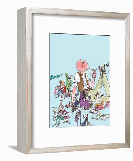 Roald Dahl Characters Reading-Quentin Blake-Framed Art Print