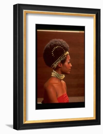 Roanne Nesbitt Modeling Afro Wig and African Inspired Necklace and Headdress-Yale Joel-Framed Photographic Print