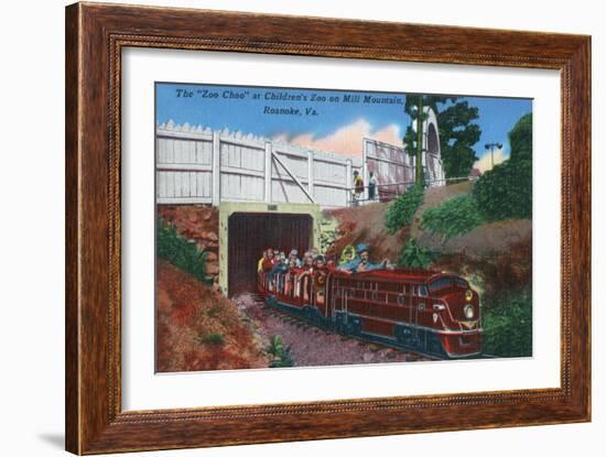 Roanoke, Virginia - Mill Mountain Children's Zoo Train the Zoo Choo-Lantern Press-Framed Art Print