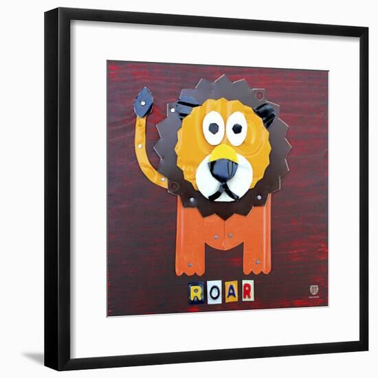 Roar the Lion-Design Turnpike-Framed Premium Giclee Print