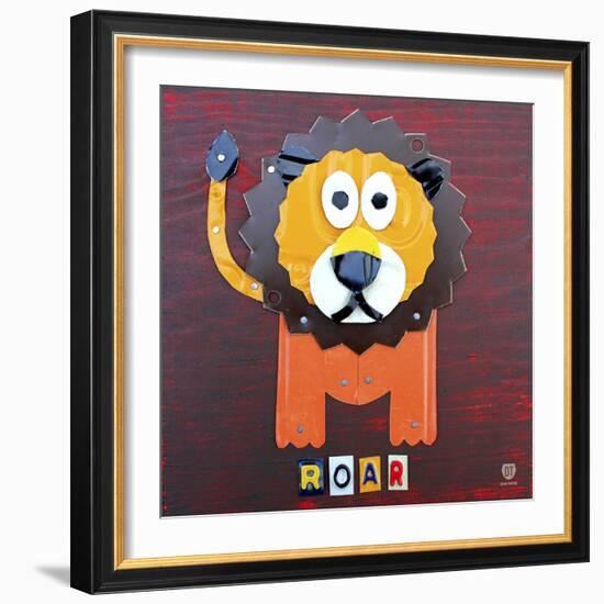 Roar the Lion-Design Turnpike-Framed Premium Giclee Print